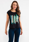 Seventy1 Satin Front Graphic T-Shirt, Black