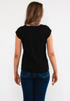 Seventy1 Satin Front Graphic T-Shirt, Black