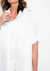 The Serafina Collection One Size Oversized Back Graphic Shirt, White