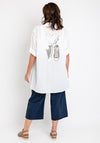 The Serafina Collection One Size Oversized Back Graphic Shirt, White