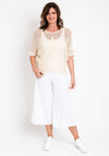 The Serafina Collection One Size Crochet Knit Sweater, Beige