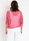 The Serafina Collection One Size Crochet Knit Sweater, Pink
