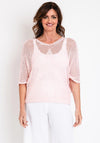 Serafina Collection One Size Crochet Knit Sweater, Pale Pink