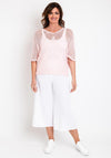 Serafina Collection One Size Crochet Knit Sweater, Pale Pink