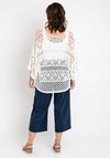 Serafina Collection One Size Shimmer Crochet Sweater, White