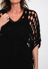 Serafina Collection One Size Crochet Cape, Black