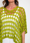 The Serafina Collection One Size Crochet Cape, Olive Green