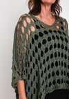 The Serafina Collection One Size Crochet Cape, Khaki