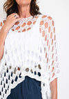 Serafina Collection One Size Crochet Cape, White