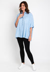 The Serafina Collection One Size Oversized Gingham Shirt, Blue