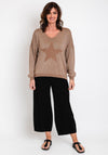 Serafina Collection One Size Fine Knit Sweater, Brown