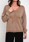 Serafina Collection One Size Fine Knit Sweater, Brown