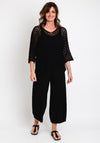 Serafina Collection One Size Crochet Pullover, Black