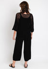 Serafina Collection One Size Crochet Pullover, Black