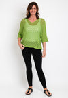 The Serafina Collection One Size Crochet Pullover, Green