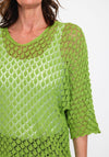 The Serafina Collection One Size Crochet Pullover, Green