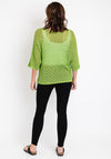 The Serafina Collection One Size Crochet Pullover, Green