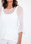 The Serafina Collection One Size Crochet Pullover, White