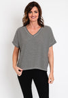Serafina Collection One Size Striped Top, Black