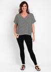 Serafina Collection One Size Striped Top, Black