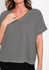 Serafina Collection One Size Striped Top, Black