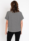 Serafina Collection One Size Striped Top, Black