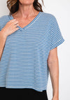 Serafina Collection One Size Striped Top, Blue