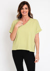 Serafina Collection One Size Striped Top, Green