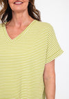 Serafina Collection One Size Striped Top, Green