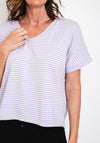 Serafina Collection One Size Striped Top, Lilac