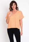 Serafina Collection One Size Striped Top, Orange