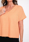 Serafina Collection One Size Striped Top, Orange
