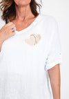 The Serafina Collection One Size Oversized Graphic Top, White