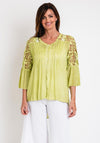 The Serafina Collection One Size Broidery Back Top, Green