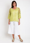 The Serafina Collection One Size Broidery Back Top, Green