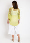 The Serafina Collection One Size Broidery Back Top, Green