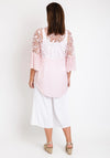 The Serafina Collection One Size Broidery Back Top, Pink