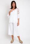 The Serafina Collection One Size Broidery Back Top, White