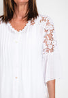 The Serafina Collection One Size Broidery Back Top, White