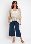 The Serafina Collection One Size Crochet Top, Gold