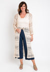 Serafina Collection One Size Crochet Long Top, Beige