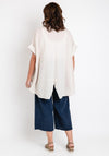 The Serafina Collection One Size Oversized Cotton Shirt, Beige