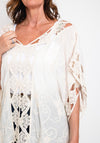 Serafina Collection One Size Oversized Crochet Top, Beige