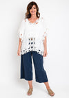The Serafina Collection One Size Oversized Crochet Top, White