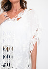 The Serafina Collection One Size Oversized Crochet Top, White