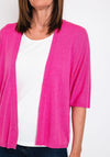 The Serafina Collection One Size Batwing Open Fine Cardigan, Cerise Pink