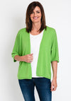 The Serafina Collection One Size Batwing Open Fine Cardigan, Green