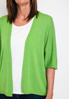 The Serafina Collection One Size Batwing Open Fine Cardigan, Green