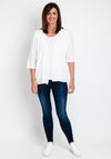 The Serafina Collection One Size Batwing Open Fine Cardigan, White