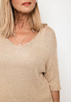 Seventy1 One Size Metallic Knit Jumper, Gold